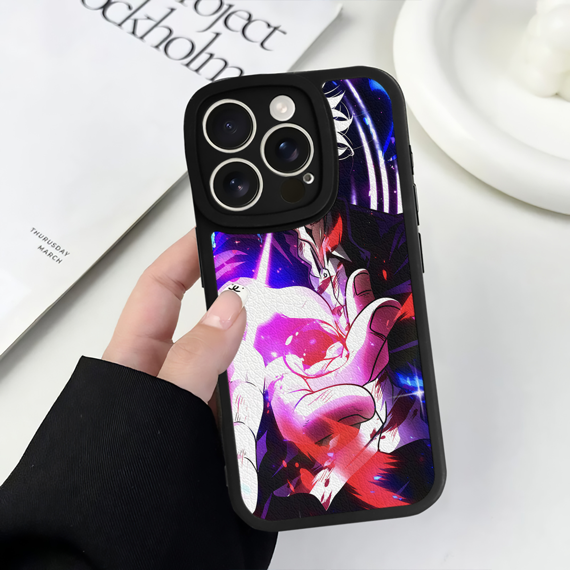 （画像用） 呪術廻戦 Jujutsu Kaisen 【iPhone 16シリーズ対応】シリコンスマホケース（レザー調） 材質：シリコン